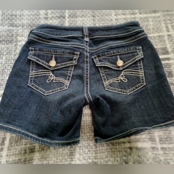Bootlegger Women Dreyfus Bray Jean Denim Shorts Sz 25 Dark Wash Cotton Stretch - Picture 7 of 7